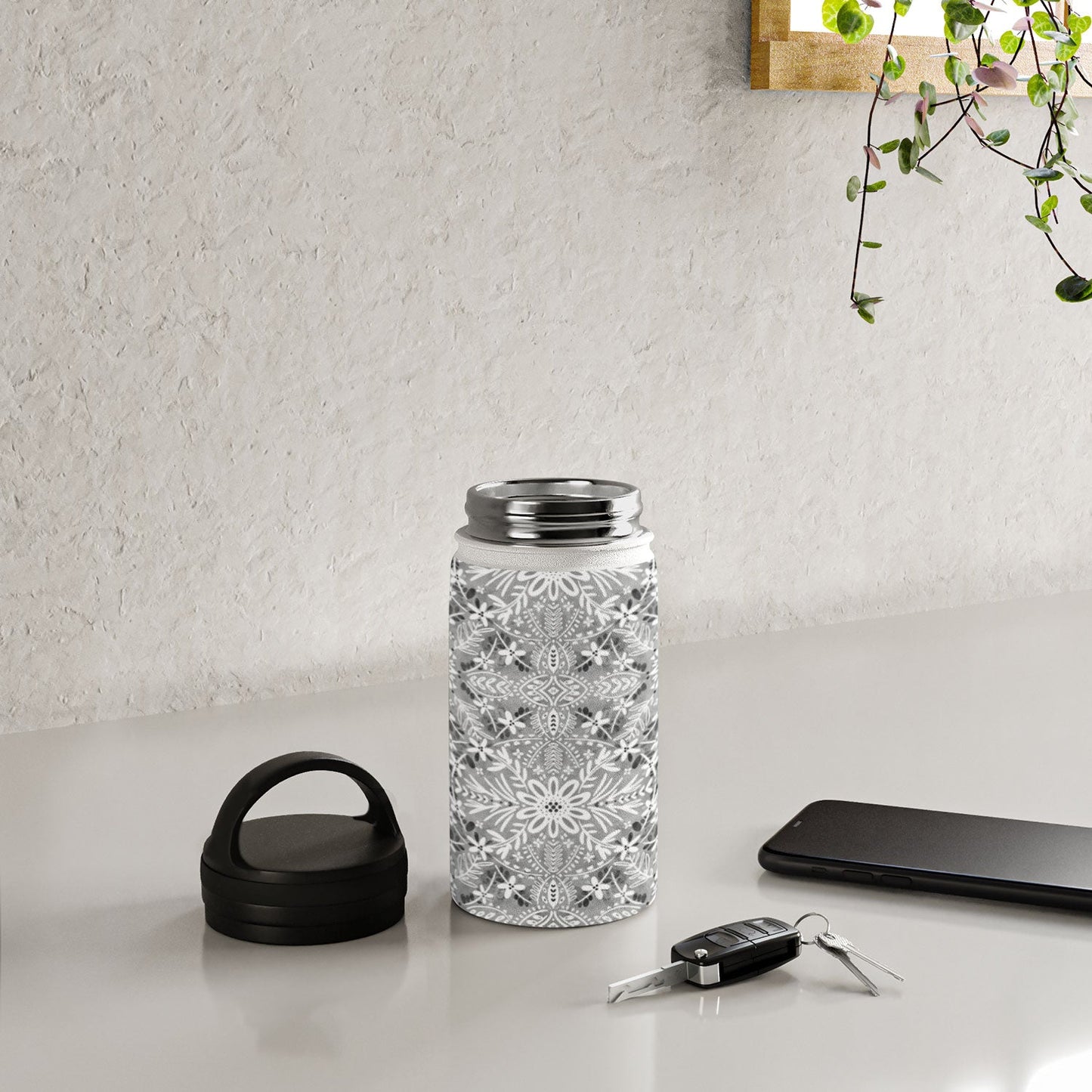 Marta Barragan Camarasa Intricate Floral Symmetry Water Bottle