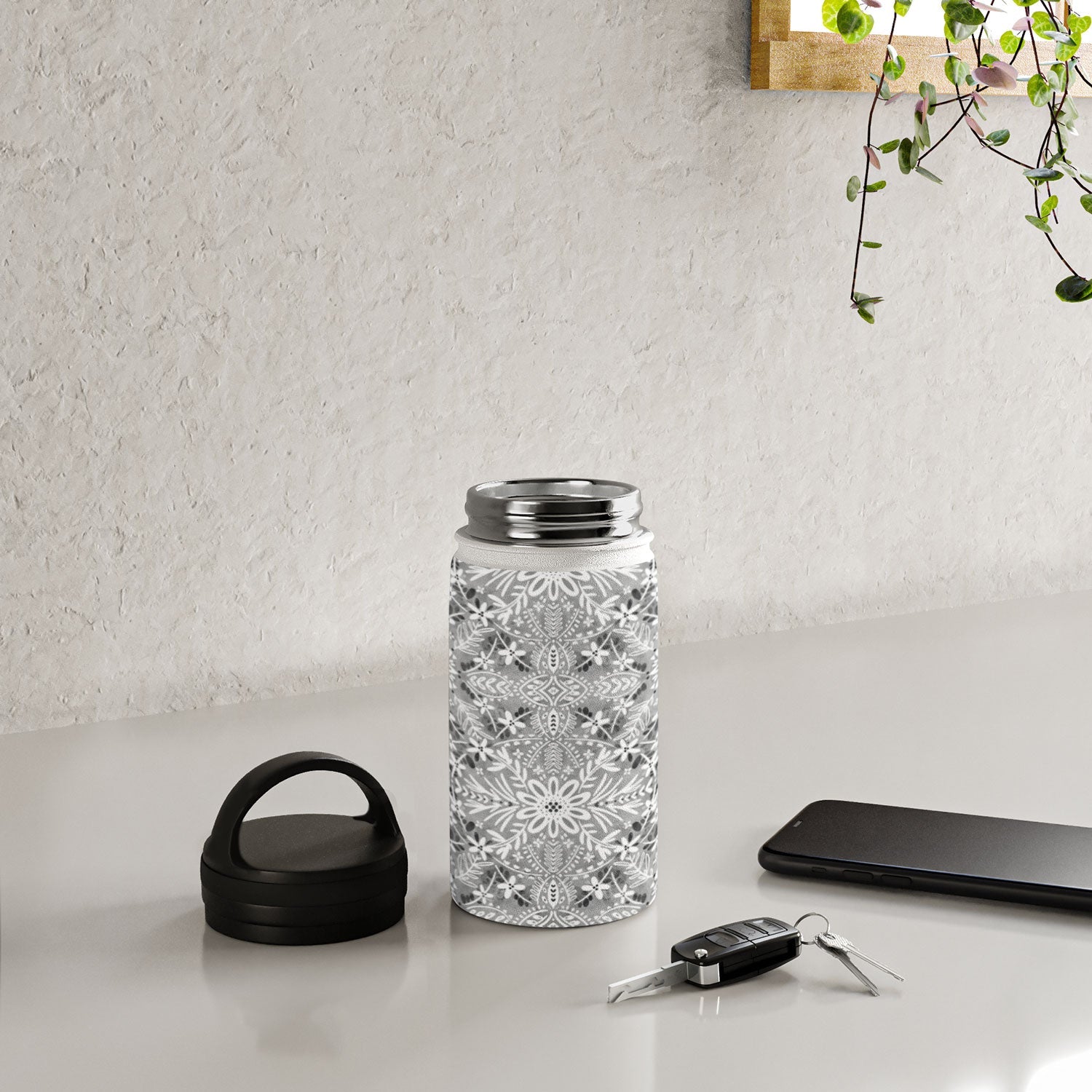 Marta Barragan Camarasa Intricate Floral Symmetry Water Bottle