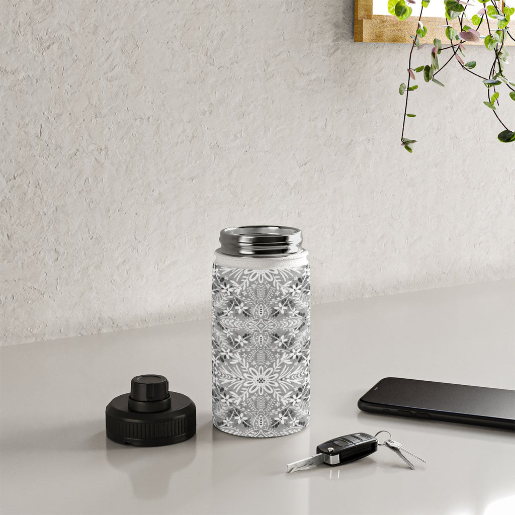 Marta Barragan Camarasa Intricate Floral Symmetry Water Bottle
