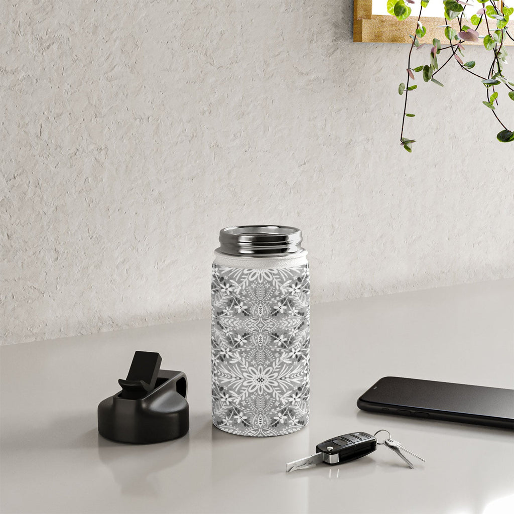 Marta Barragan Camarasa Intricate Floral Symmetry Water Bottle