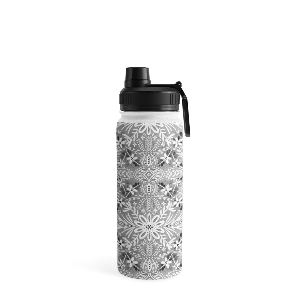 Marta Barragan Camarasa Intricate Floral Symmetry Water Bottle