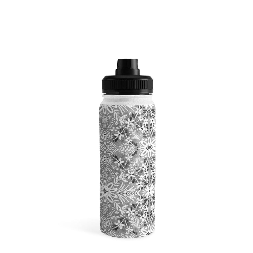 Marta Barragan Camarasa Intricate Floral Symmetry Water Bottle