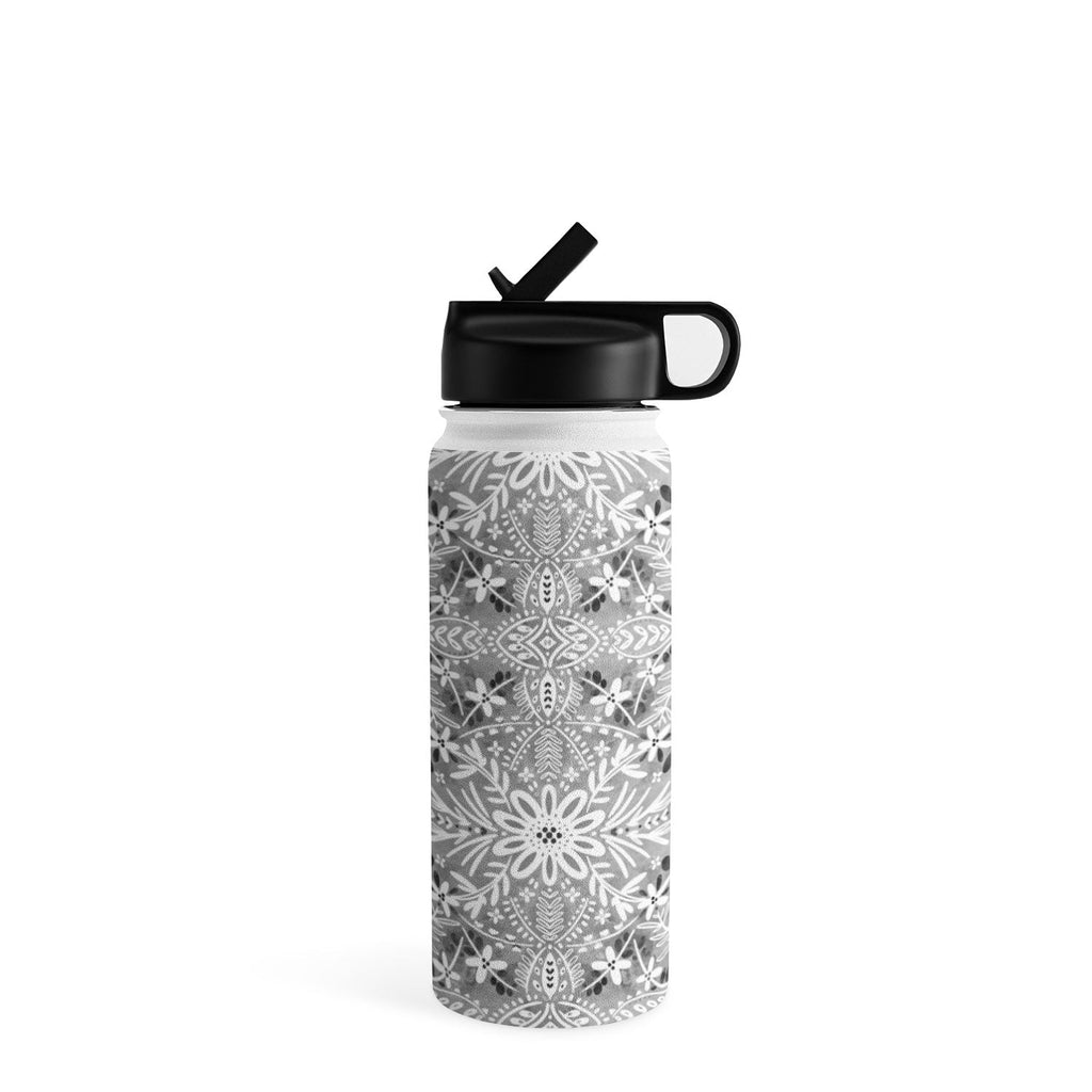 Marta Barragan Camarasa Intricate Floral Symmetry Water Bottle