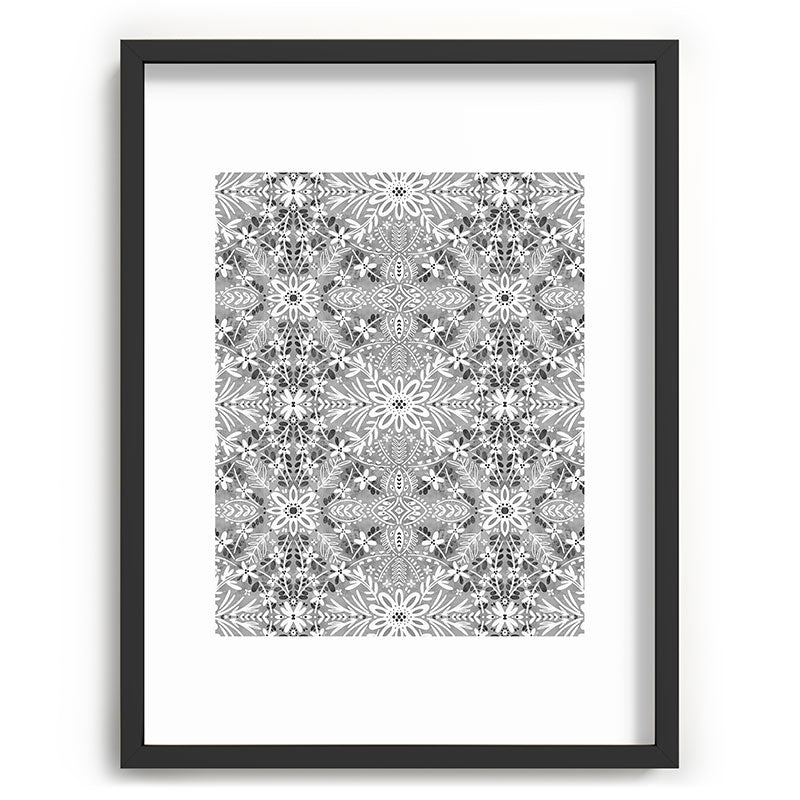 Marta Barragan Camarasa Intricate Floral Symmetry Recessed Framing Rectangle