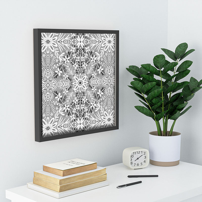 Marta Barragan Camarasa Intricate Floral Symmetry Recessed Framing Square