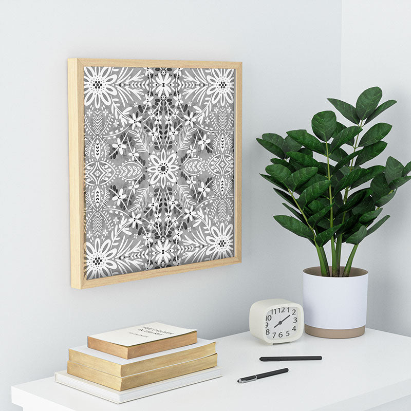 Marta Barragan Camarasa Intricate Floral Symmetry Recessed Framing Square