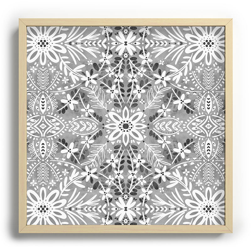 Marta Barragan Camarasa Intricate Floral Symmetry Recessed Framing Square
