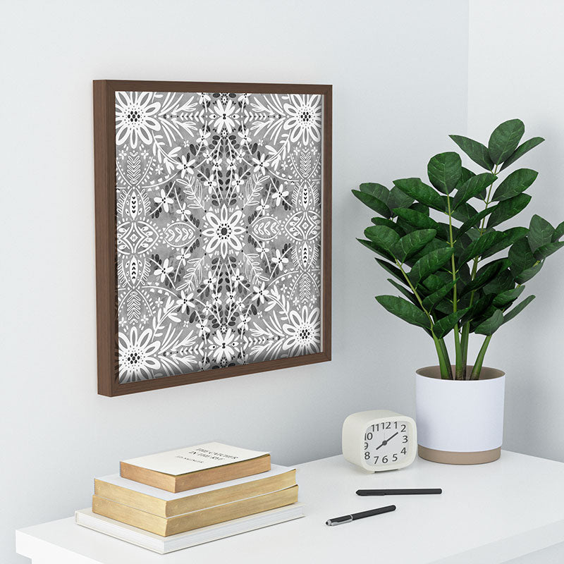 Marta Barragan Camarasa Intricate Floral Symmetry Recessed Framing Square