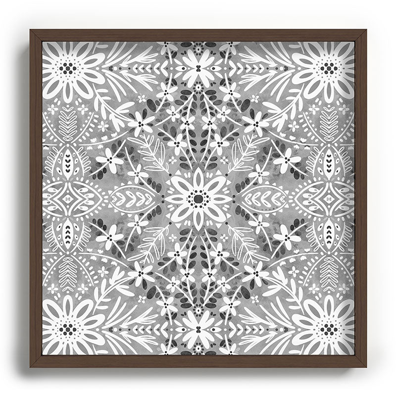Marta Barragan Camarasa Intricate Floral Symmetry Recessed Framing Square