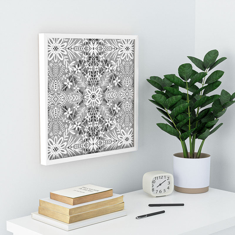 Marta Barragan Camarasa Intricate Floral Symmetry Recessed Framing Square