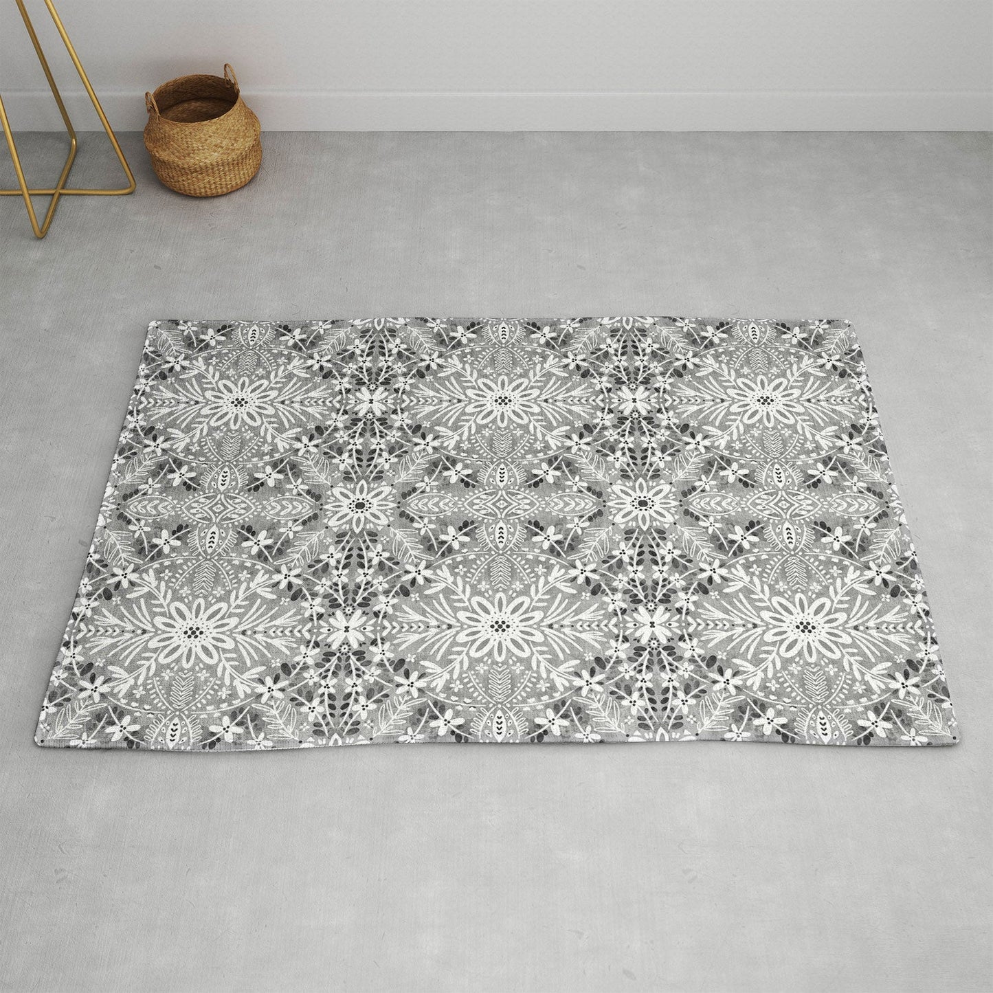Marta Barragan Camarasa Intricate Floral Symmetry Area Rug