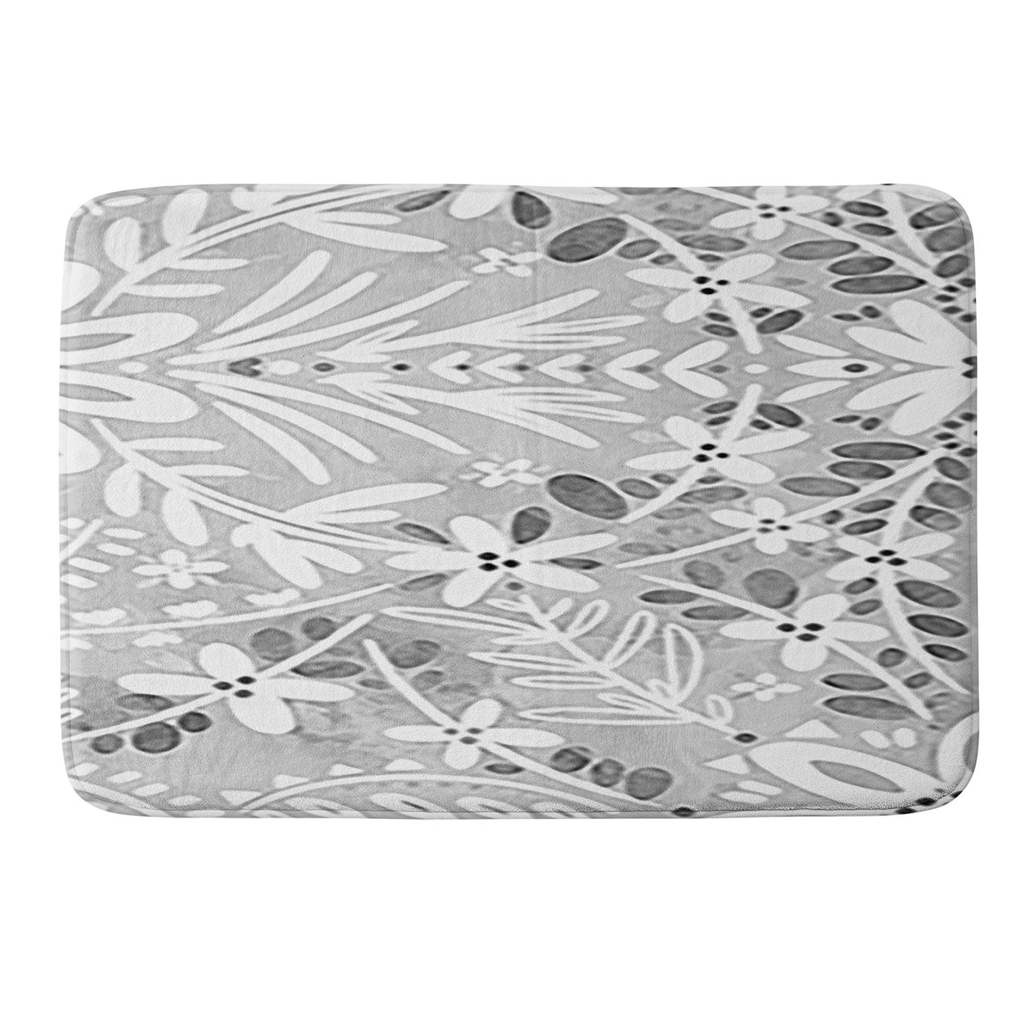 Marta Barragan Camarasa Intricate Floral Symmetry Memory Foam Bath Mat