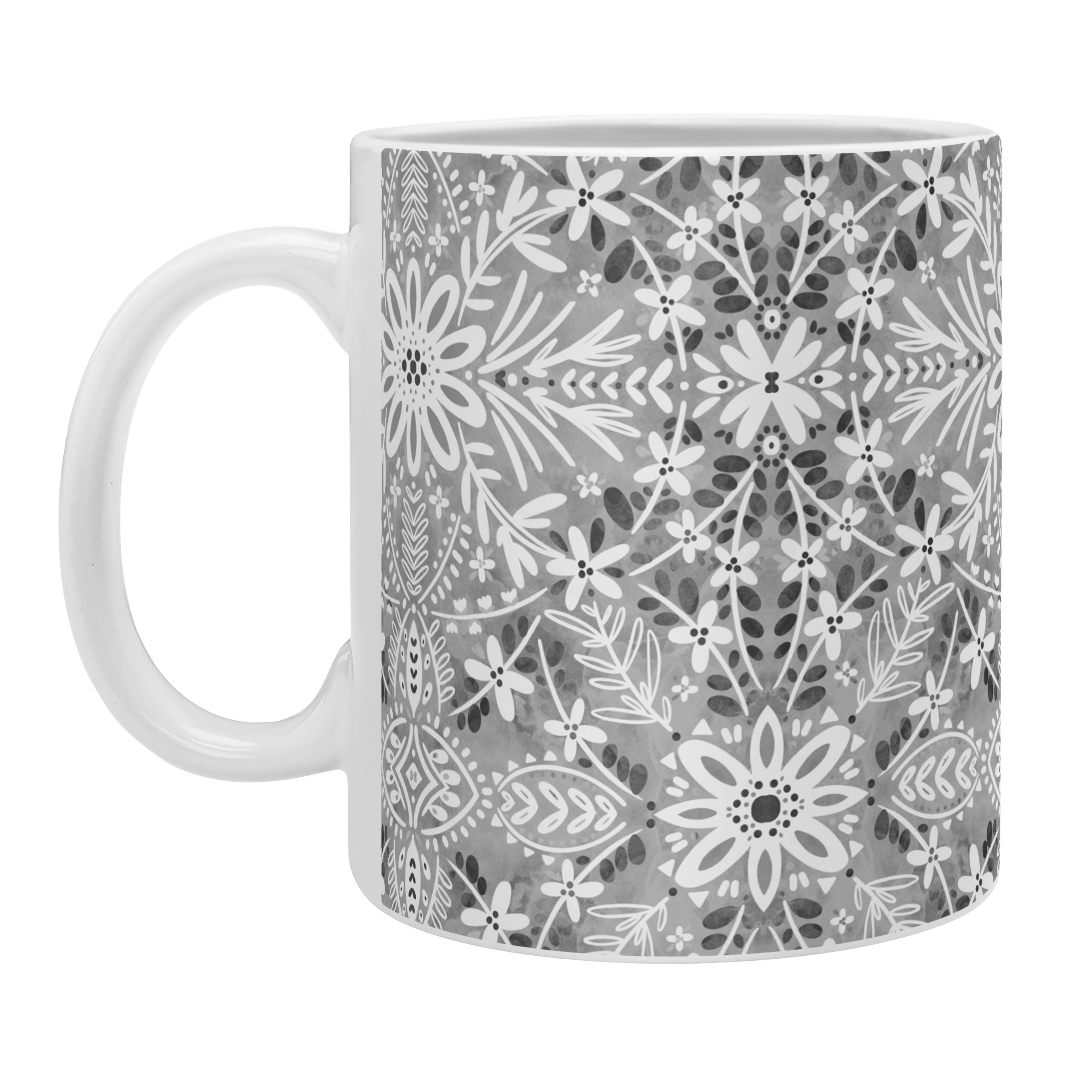 Marta Barragan Camarasa Intricate Floral Symmetry Coffee Mug
