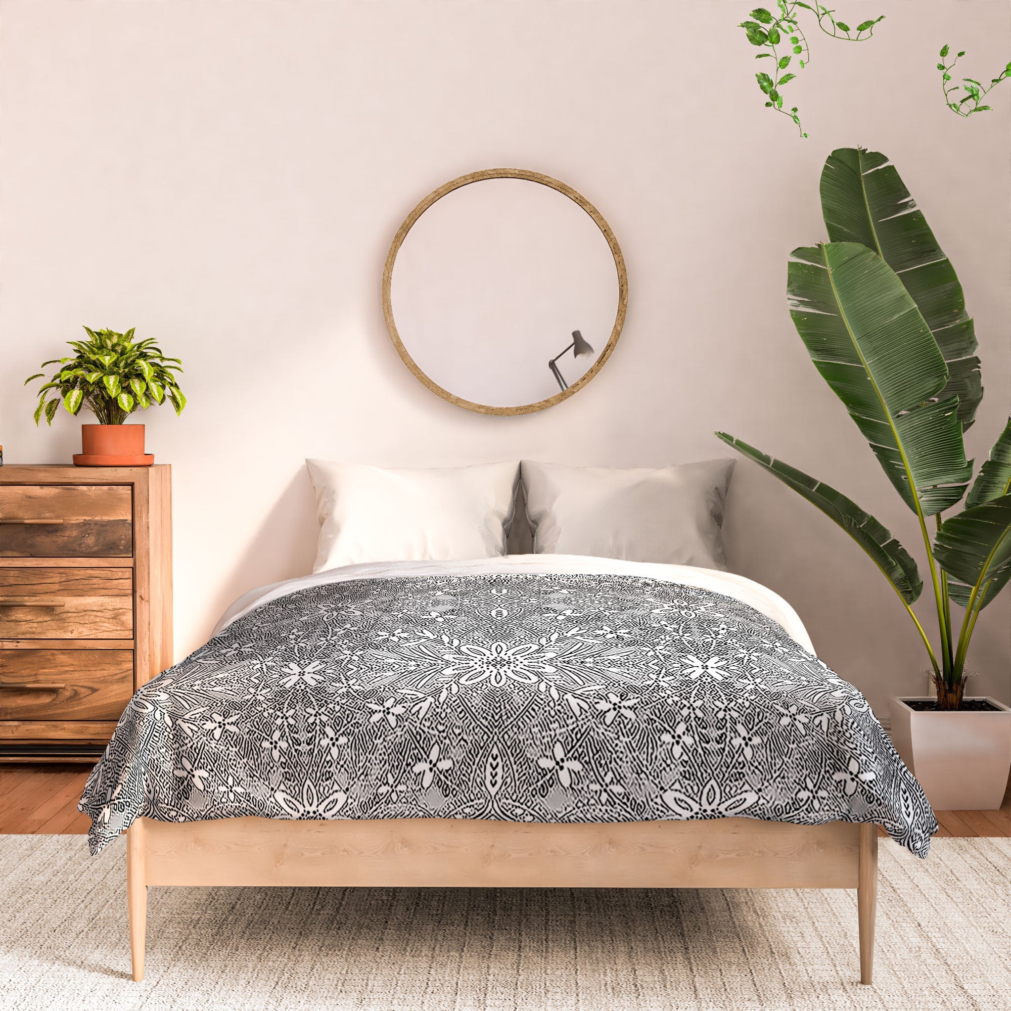 Marta Barragan Camarasa Intricate Floral Symmetry Comforter