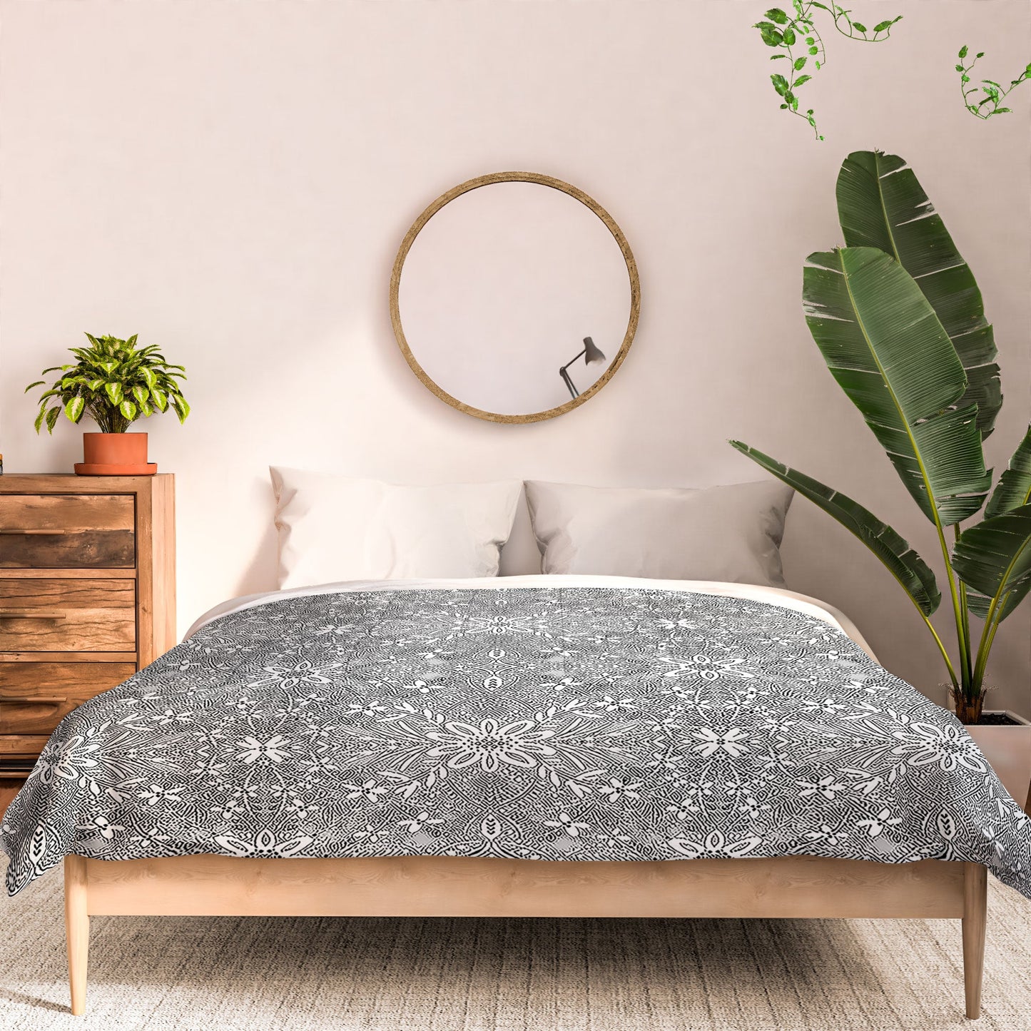 Marta Barragan Camarasa Intricate Floral Symmetry Comforter