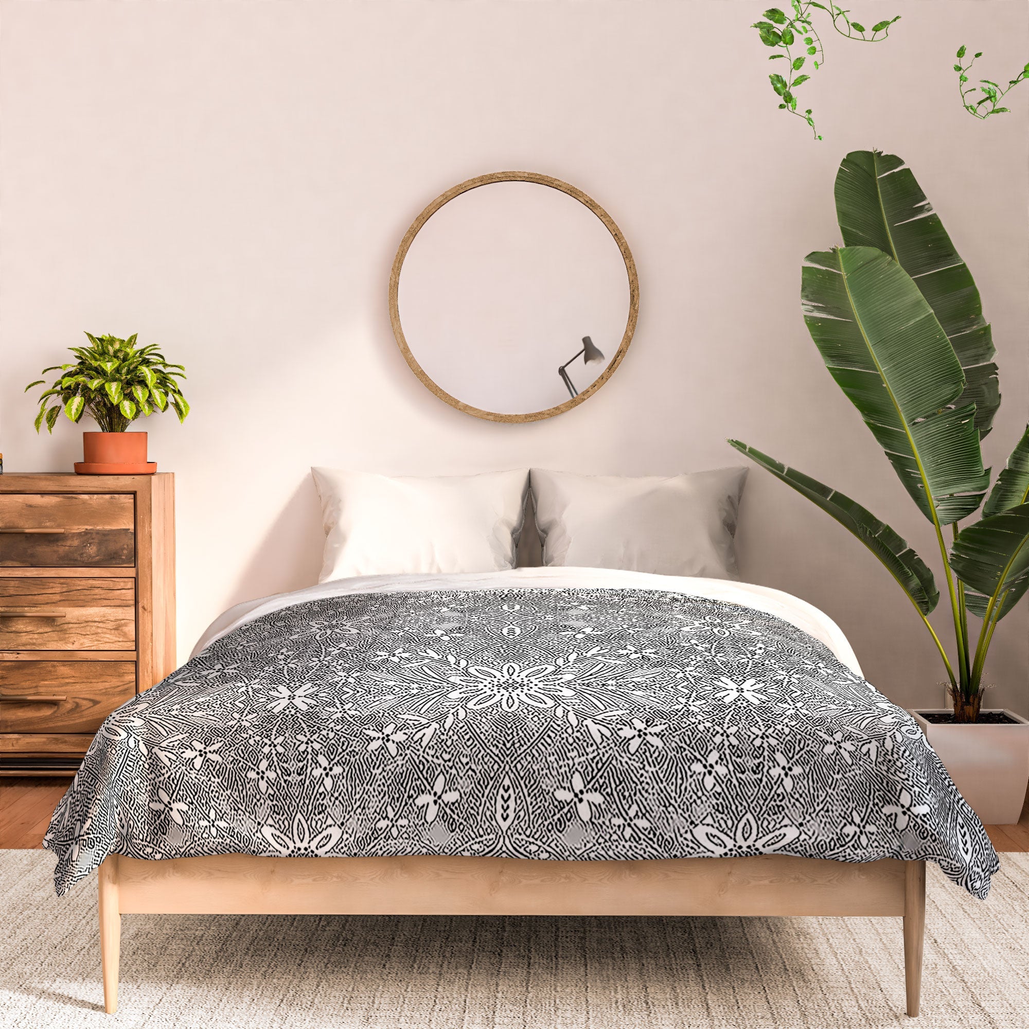Marta Barragan Camarasa Intricate Floral Symmetry Comforter