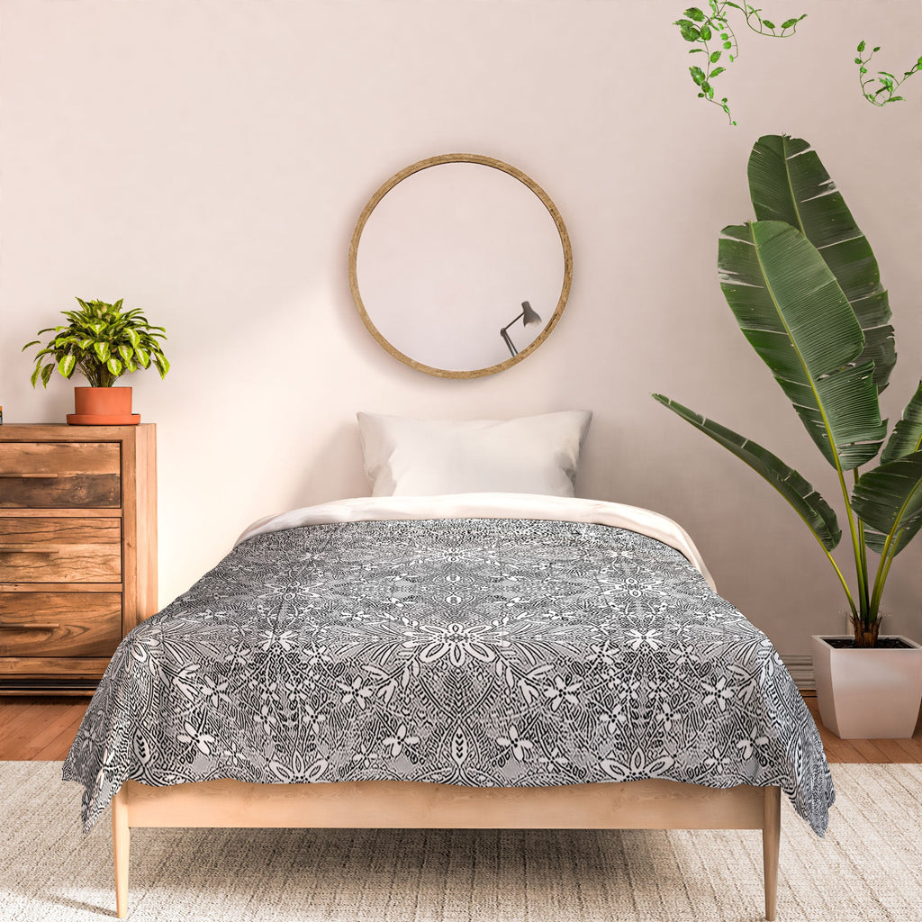 Marta Barragan Camarasa Intricate Floral Symmetry Comforter
