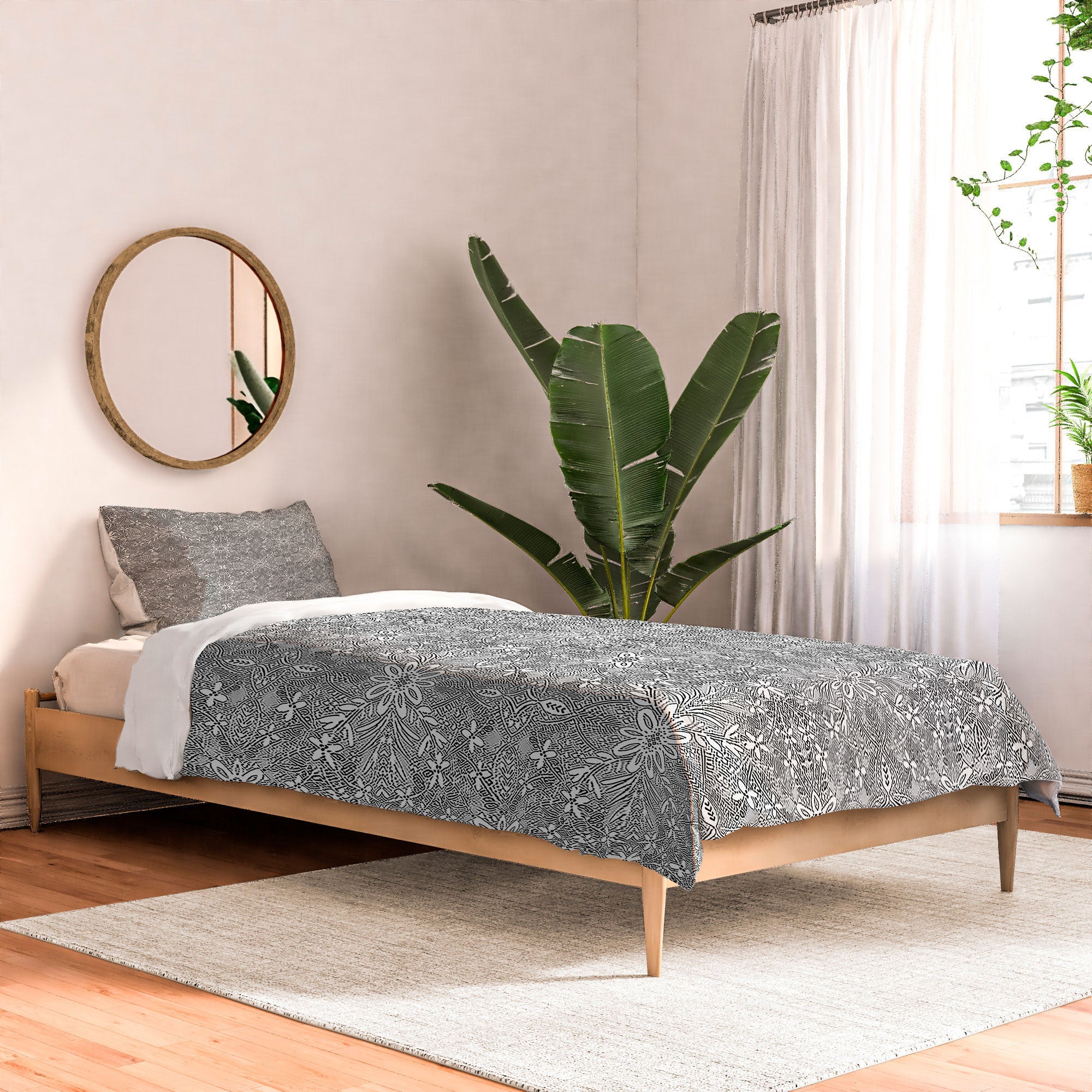 Marta Barragan Camarasa Intricate Floral Symmetry Comforter