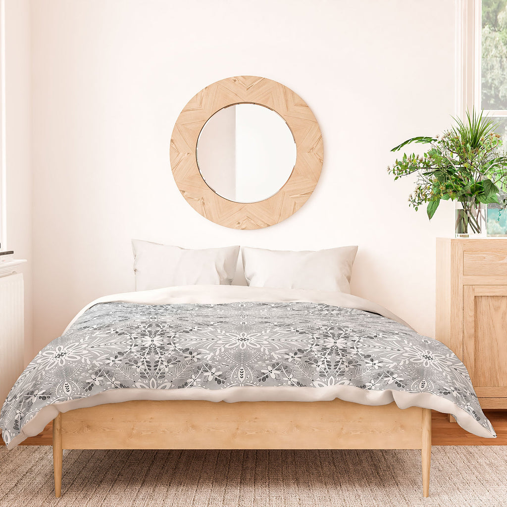 Marta Barragan Camarasa Intricate Floral Symmetry Duvet Cover