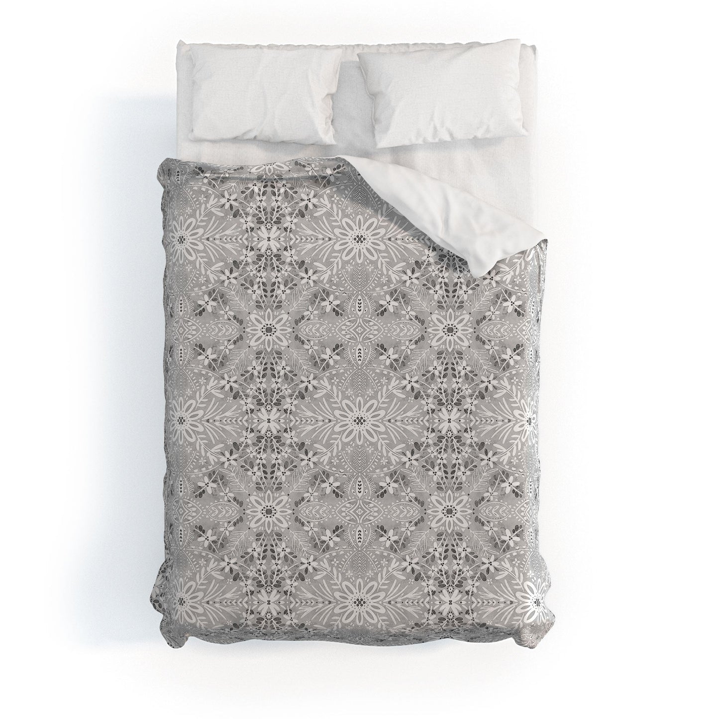 Marta Barragan Camarasa Intricate Floral Symmetry Duvet Cover