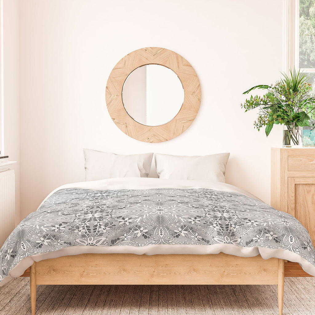 Marta Barragan Camarasa Intricate Floral Symmetry Duvet Cover