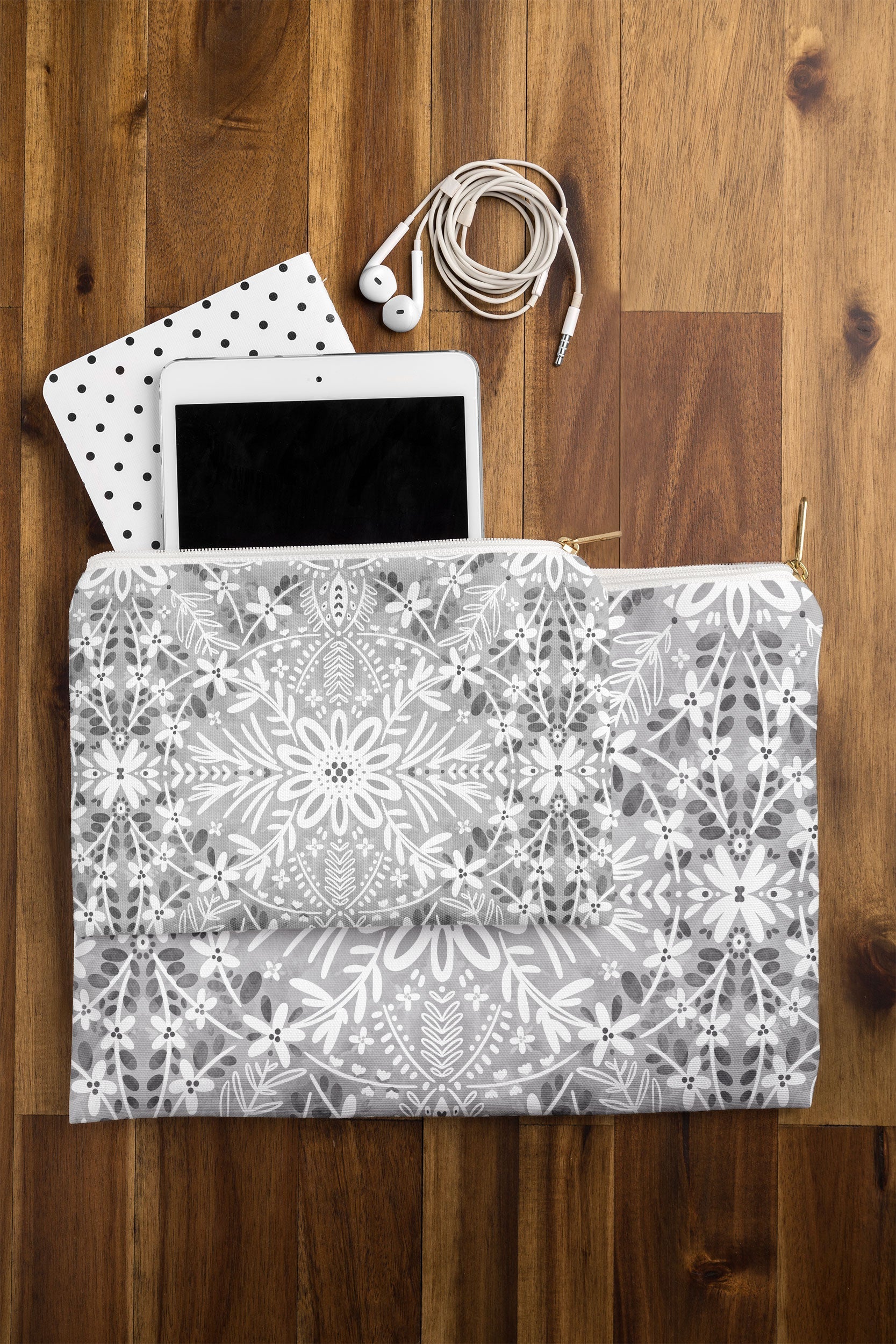 Marta Barragan Camarasa Intricate Floral Symmetry Pouch