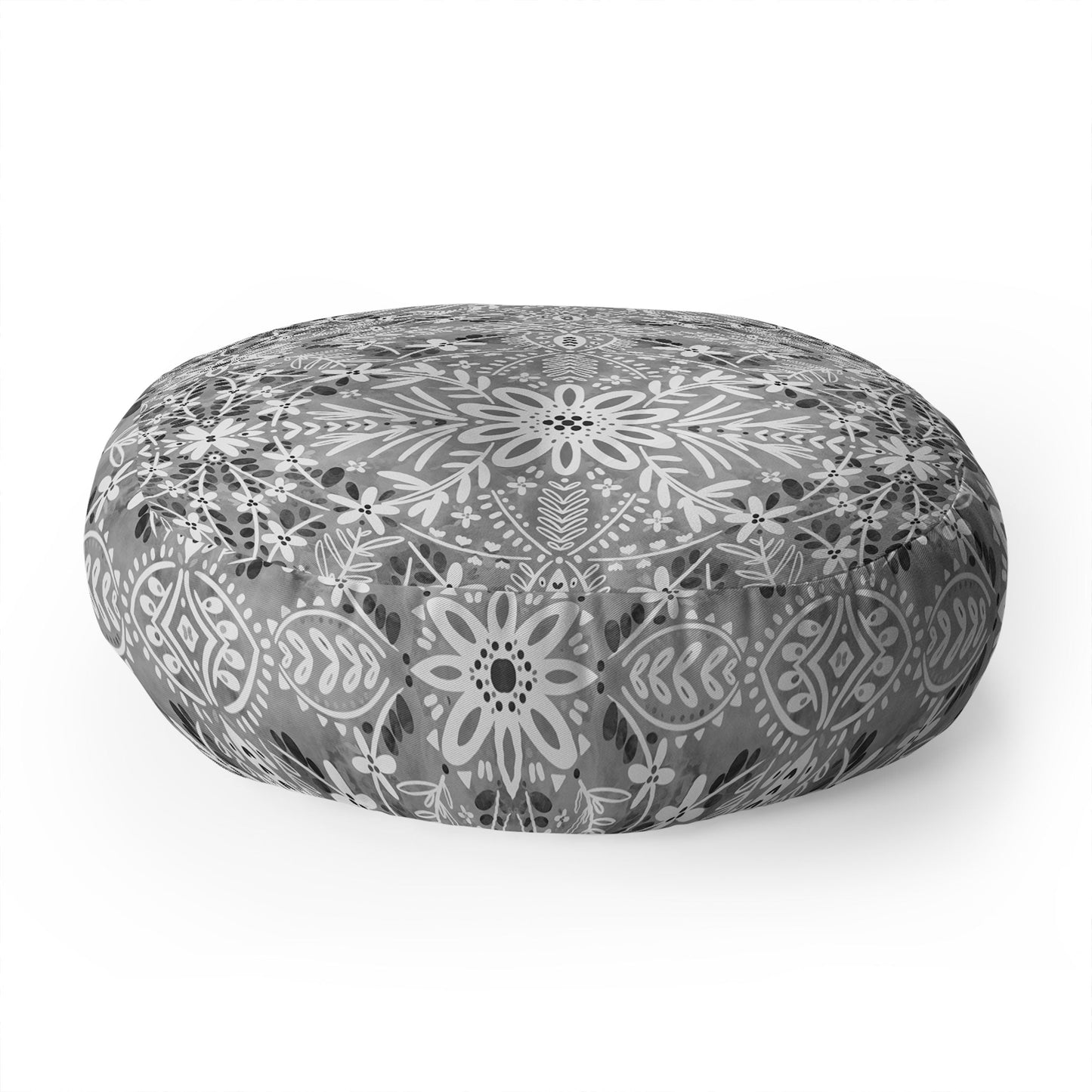 Marta Barragan Camarasa Intricate Floral Symmetry Floor Pillow Round
