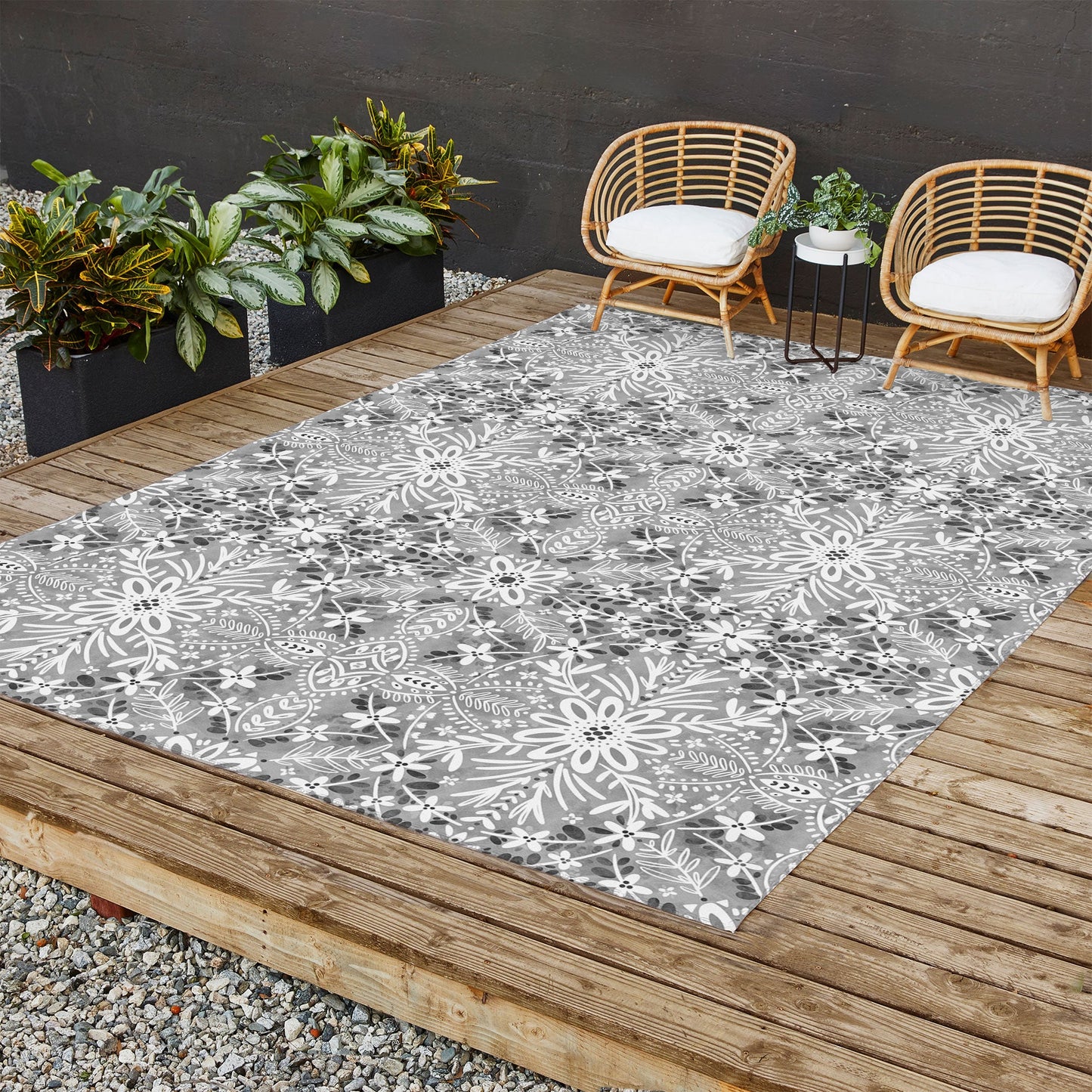 Marta Barragan Camarasa Intricate Floral Symmetry Outdoor Rug