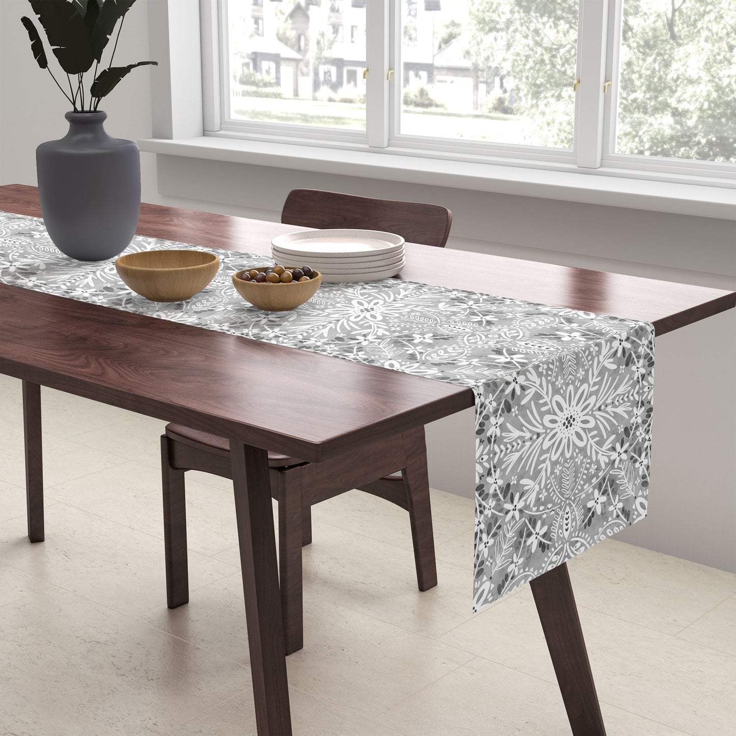 Marta Barragan Camarasa Intricate Floral Symmetry Table Runner