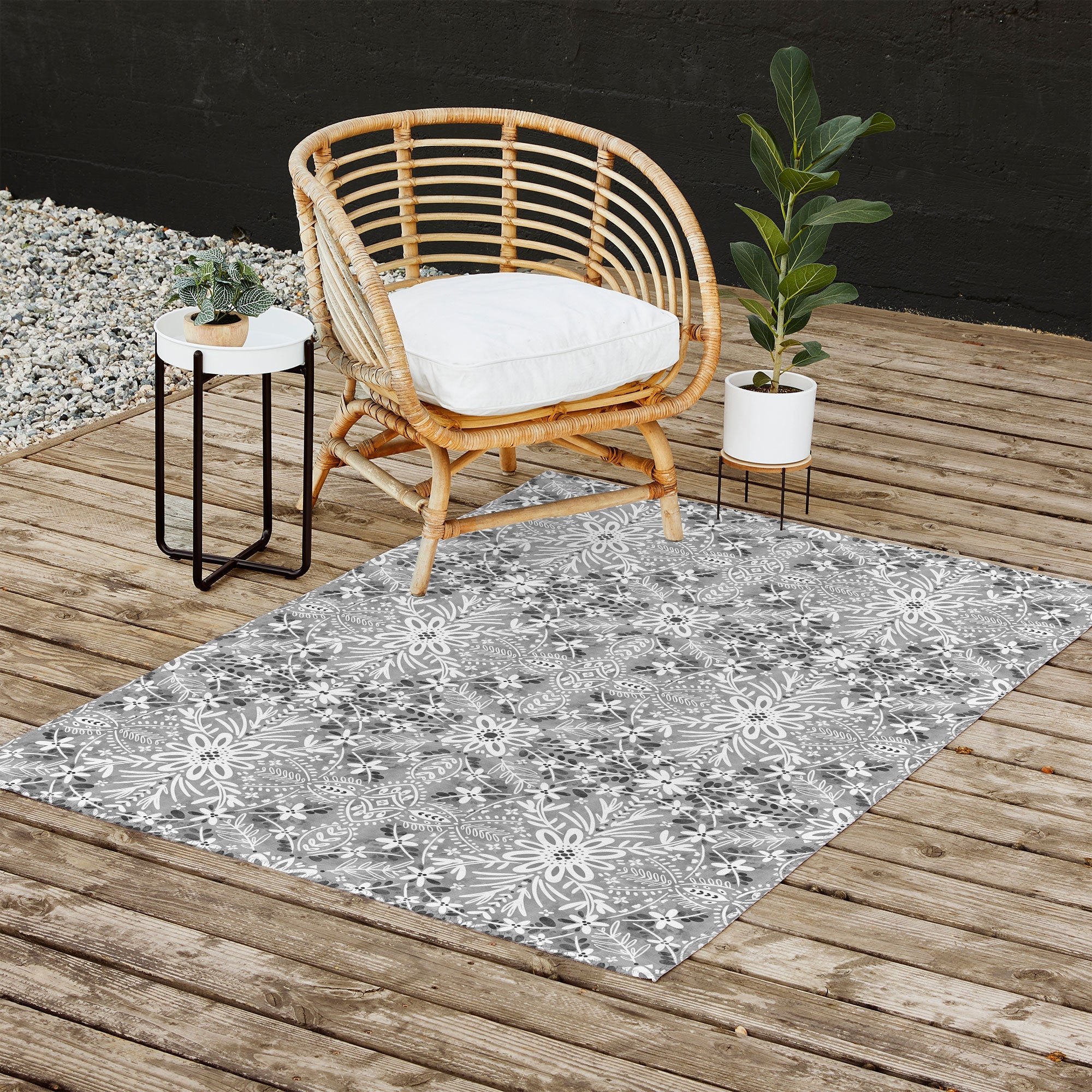 Marta Barragan Camarasa Intricate Floral Symmetry Outdoor Rug