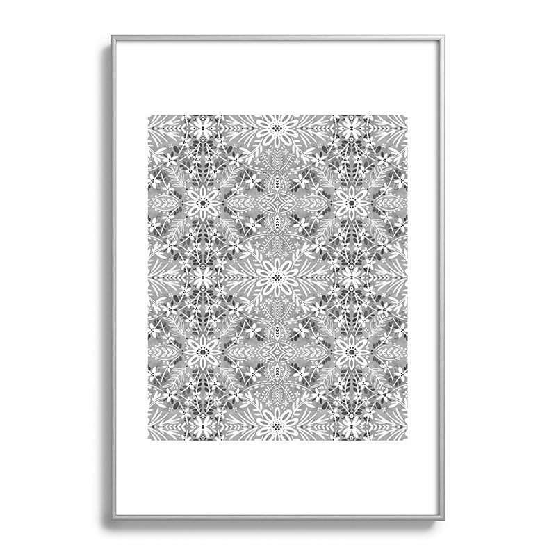 Marta Barragan Camarasa Intricate Floral Symmetry Metal Framed Art Print