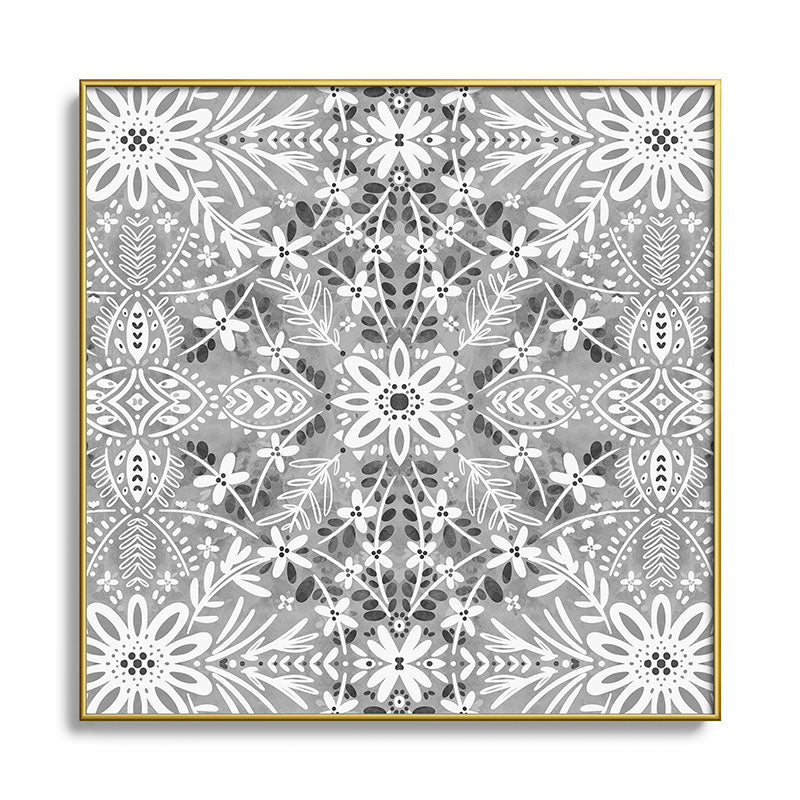Marta Barragan Camarasa Intricate Floral Symmetry Square Metal Framed Art Print