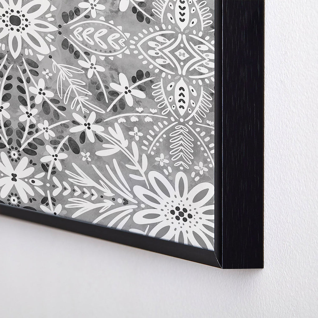 Marta Barragan Camarasa Intricate Floral Symmetry Square Metal Framed Art Print