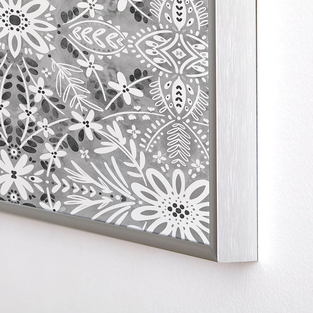 Marta Barragan Camarasa Intricate Floral Symmetry Square Metal Framed Art Print