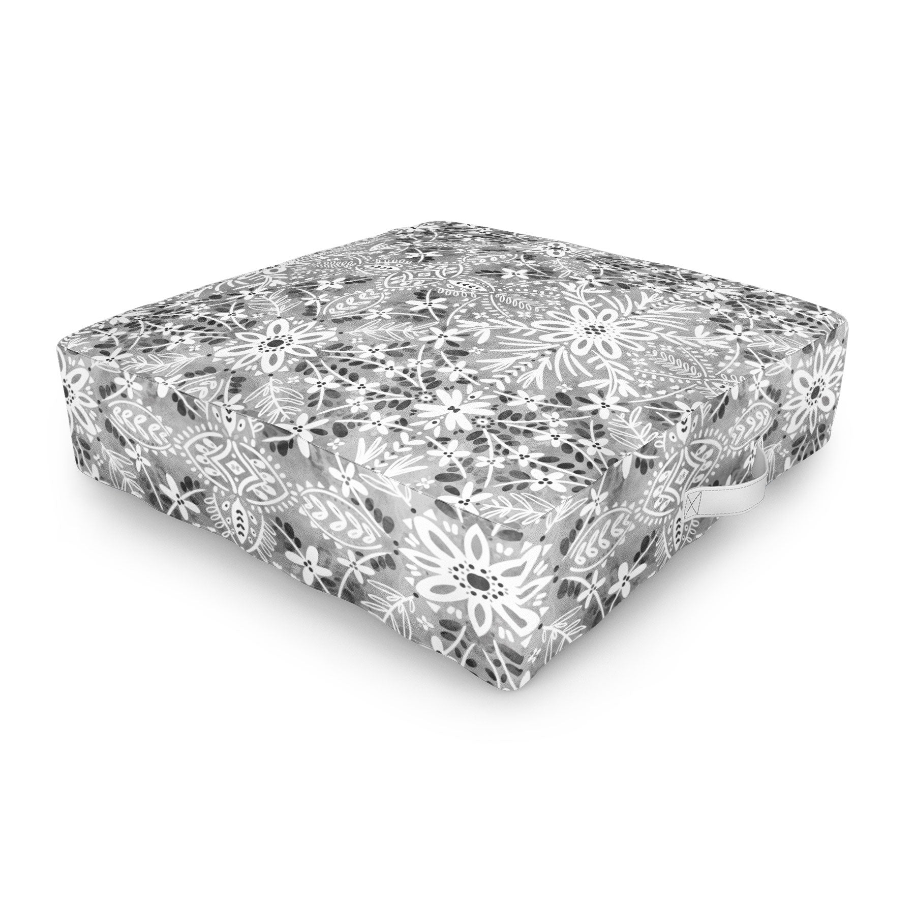 Marta Barragan Camarasa Intricate Floral Symmetry Outdoor Floor Cushion
