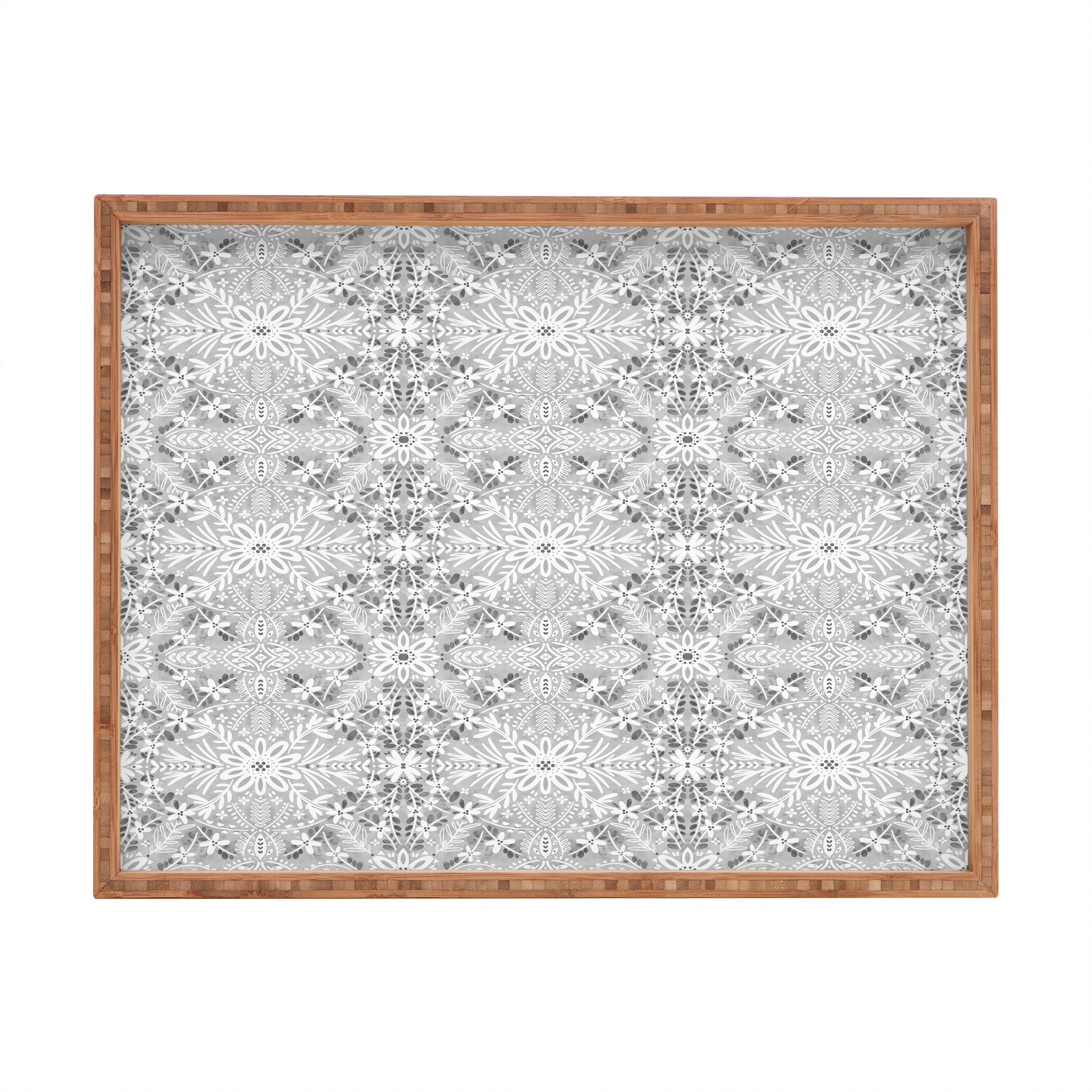 Marta Barragan Camarasa Intricate Floral Symmetry Rectangular Tray