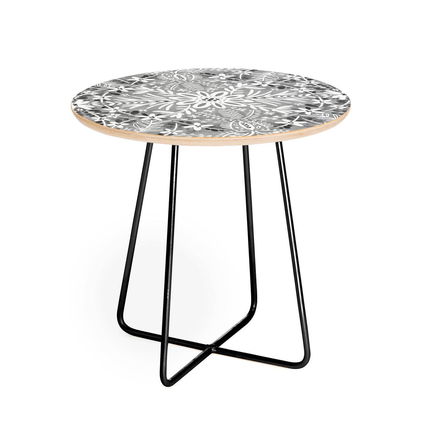 Marta Barragan Camarasa Intricate Floral Symmetry Round Side Table