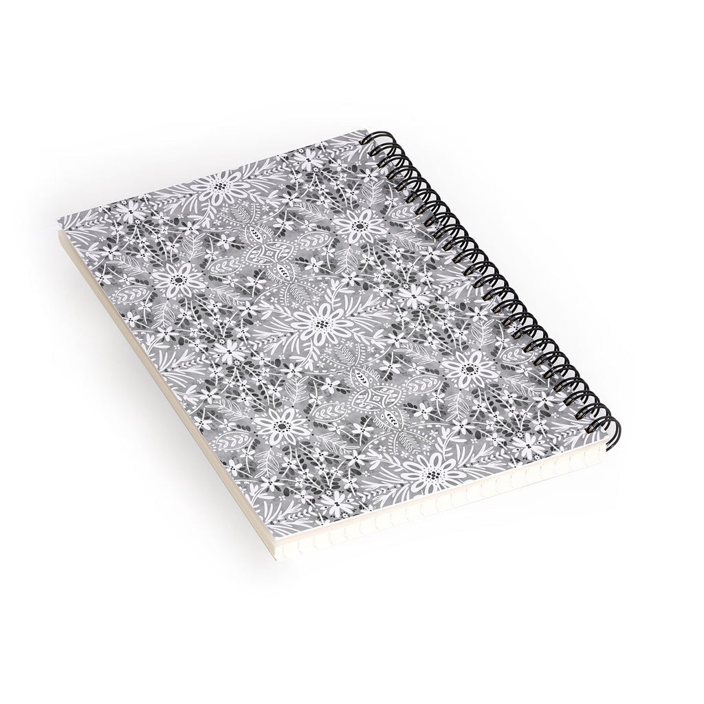 Marta Barragan Camarasa Intricate Floral Symmetry Spiral Notebook