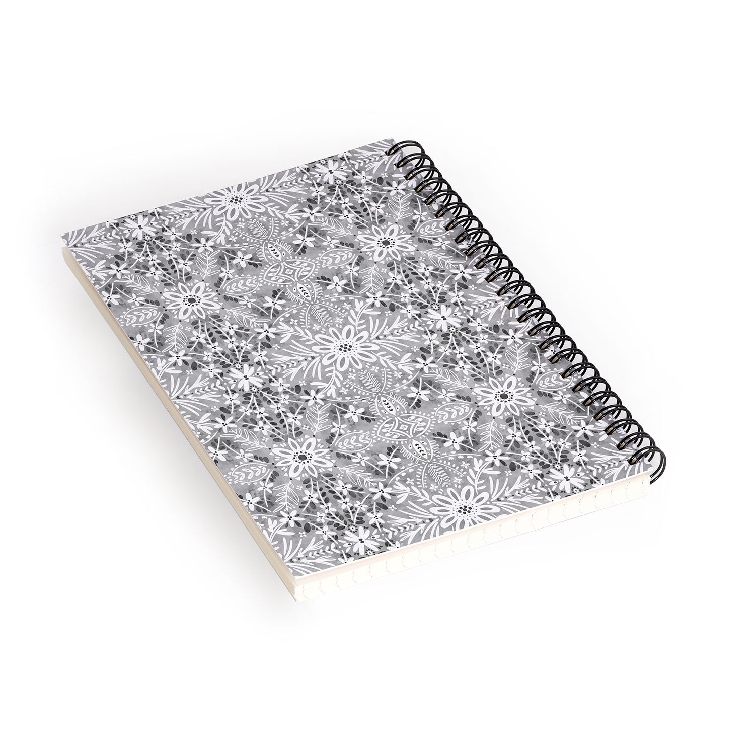 Marta Barragan Camarasa Intricate Floral Symmetry Spiral Notebook