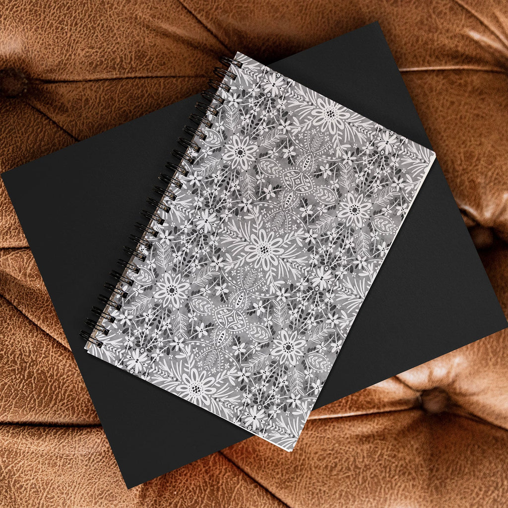 Marta Barragan Camarasa Intricate Floral Symmetry Spiral Notebook
