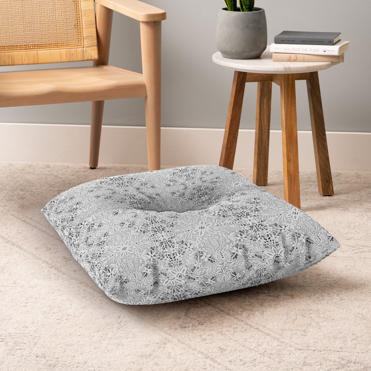 Marta Barragan Camarasa Intricate Floral Symmetry Floor Pillow Square
