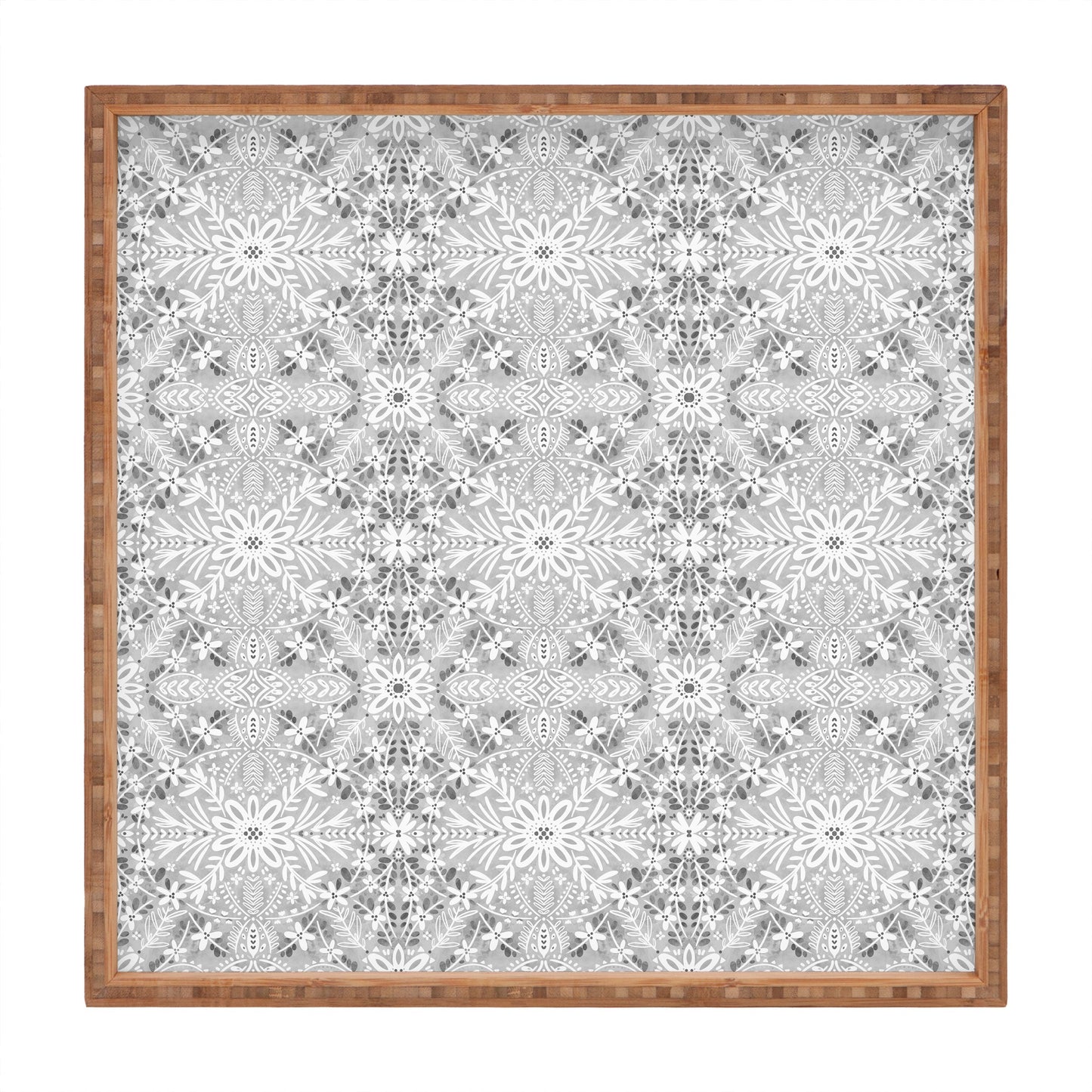 Marta Barragan Camarasa Intricate Floral Symmetry Square Tray