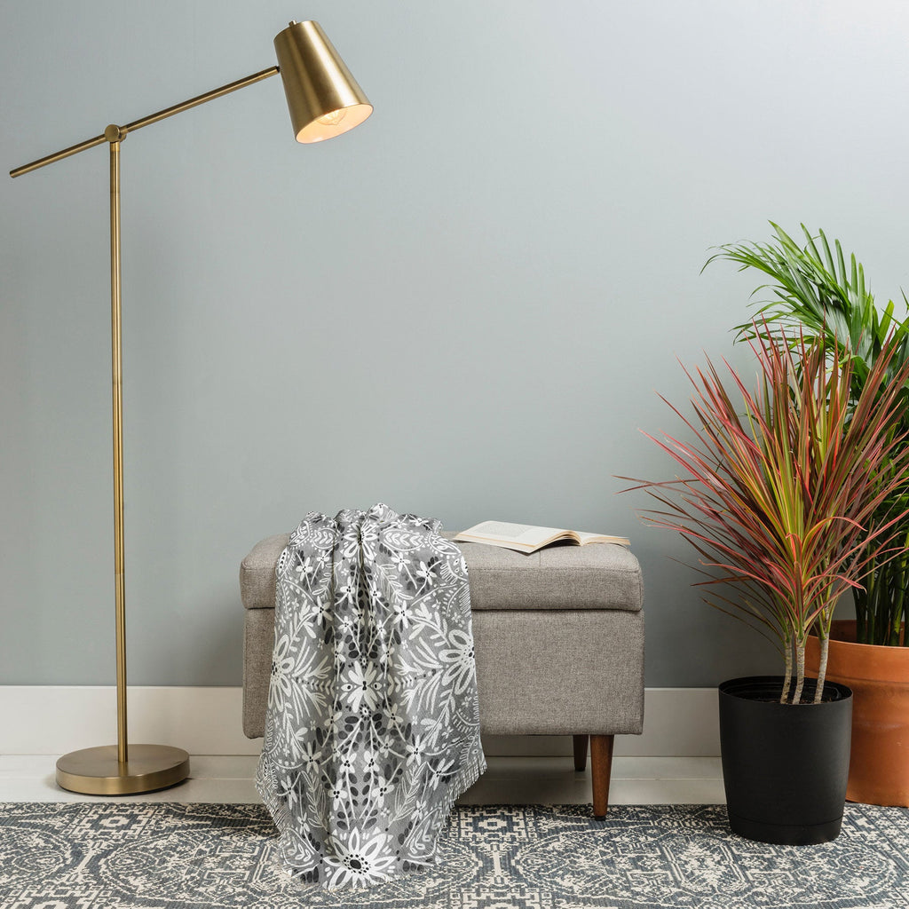 Marta Barragan Camarasa Intricate Floral Symmetry Throw Blanket