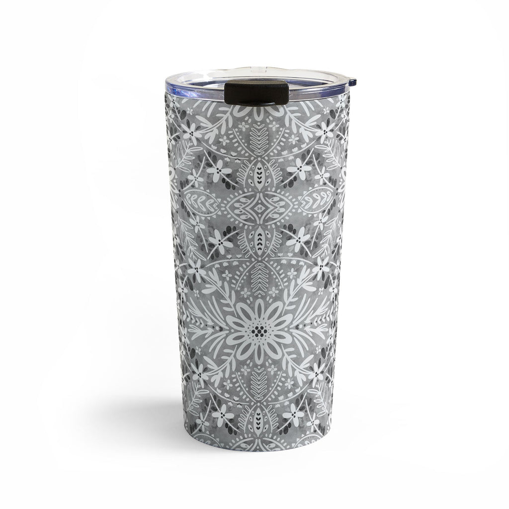 Marta Barragan Camarasa Intricate Floral Symmetry Travel Mug