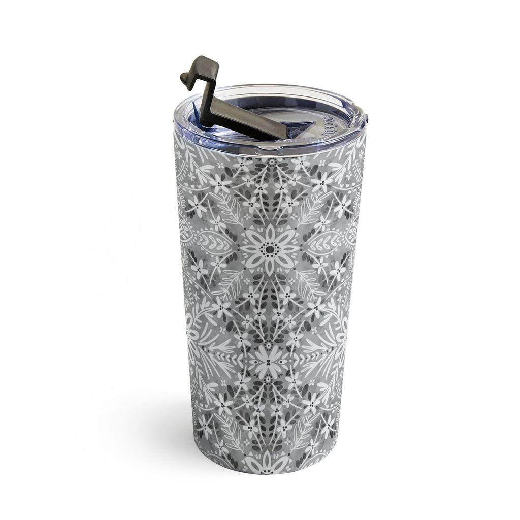 Marta Barragan Camarasa Intricate Floral Symmetry Travel Mug