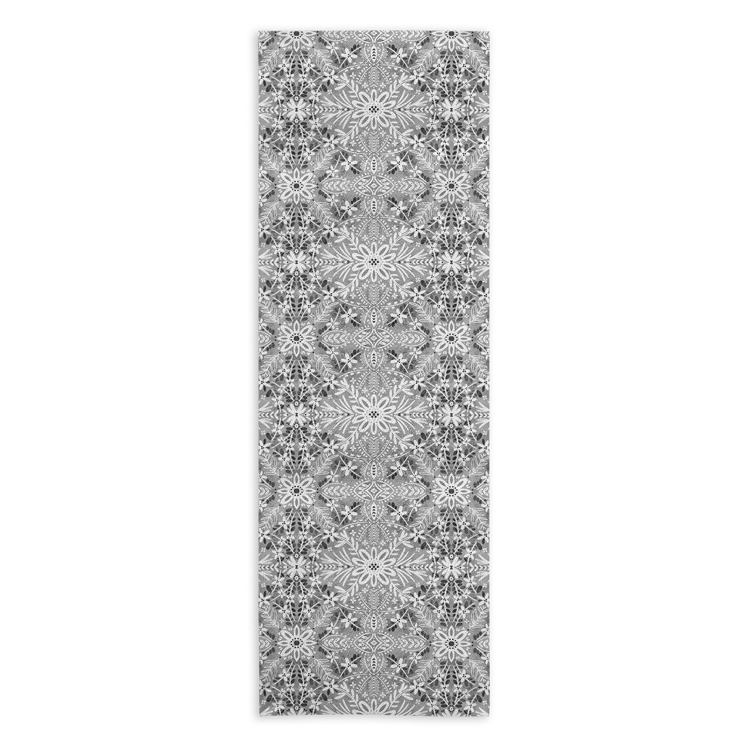 Marta Barragan Camarasa Intricate Floral Symmetry Yoga Towel