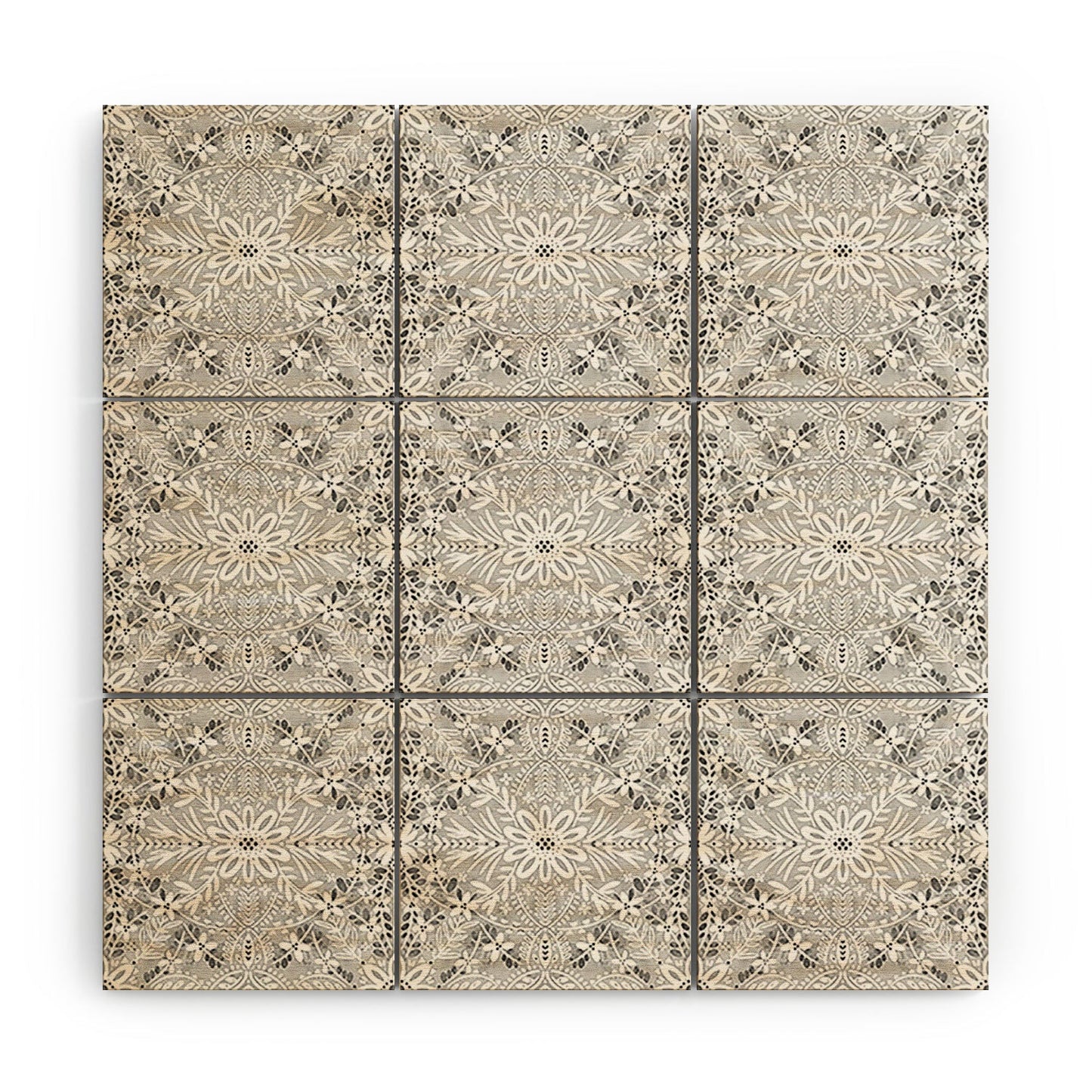 Marta Barragan Camarasa Intricate Floral Symmetry Wood Wall Mural