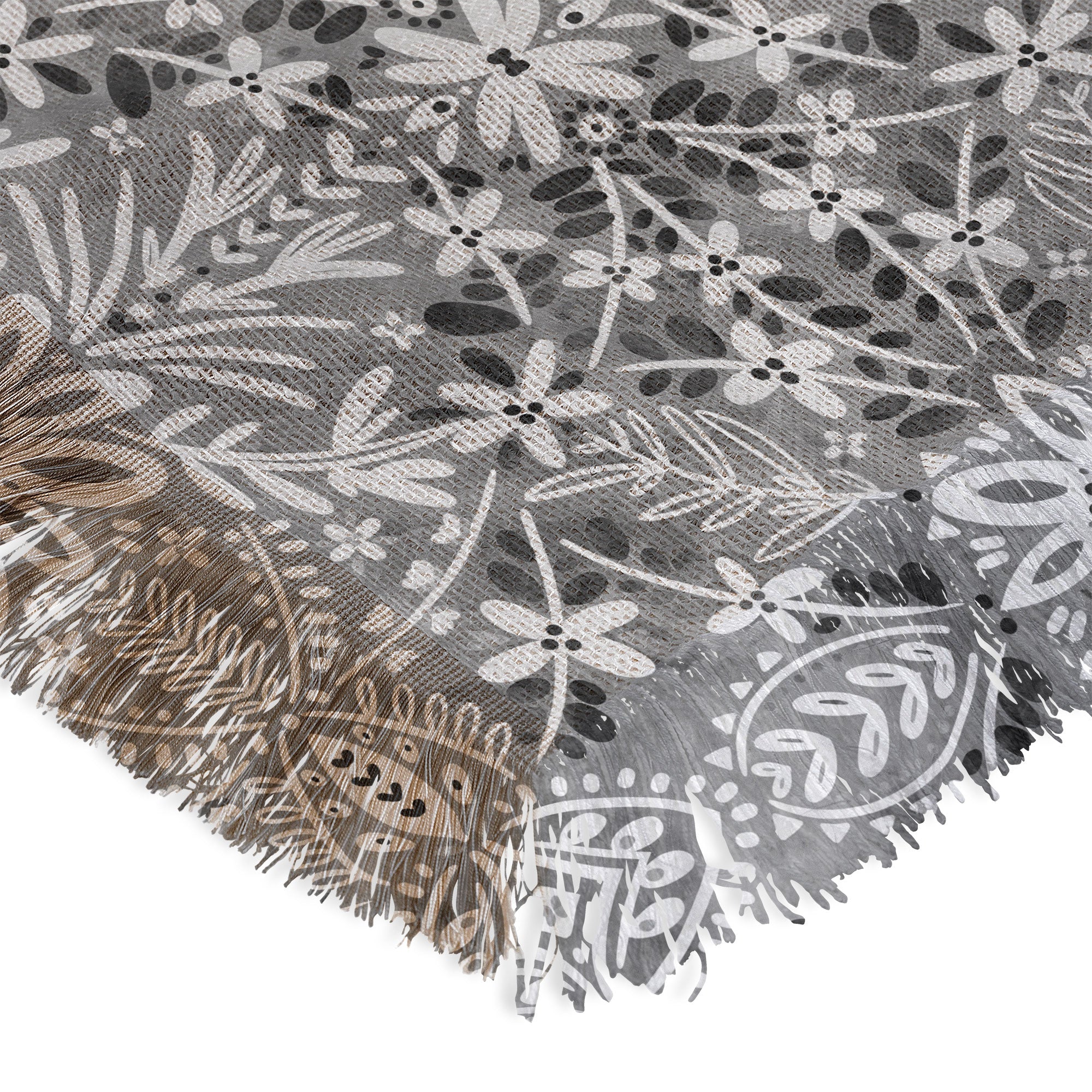 Marta Barragan Camarasa Intricate Floral Symmetry Throw Blanket