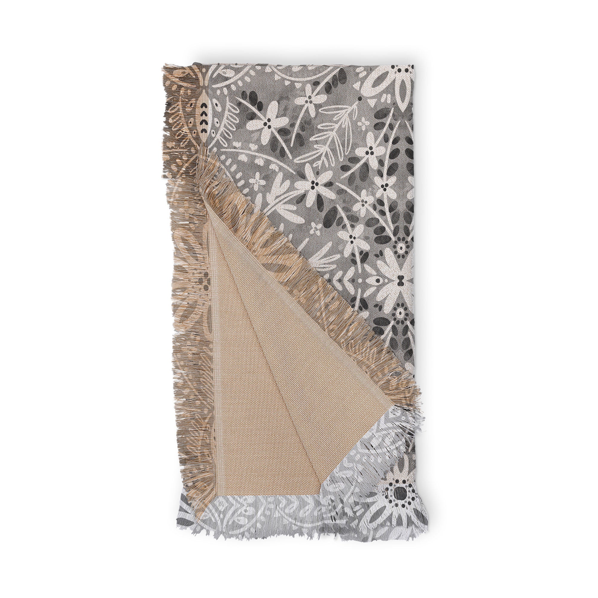 Marta Barragan Camarasa Intricate Floral Symmetry Throw Blanket