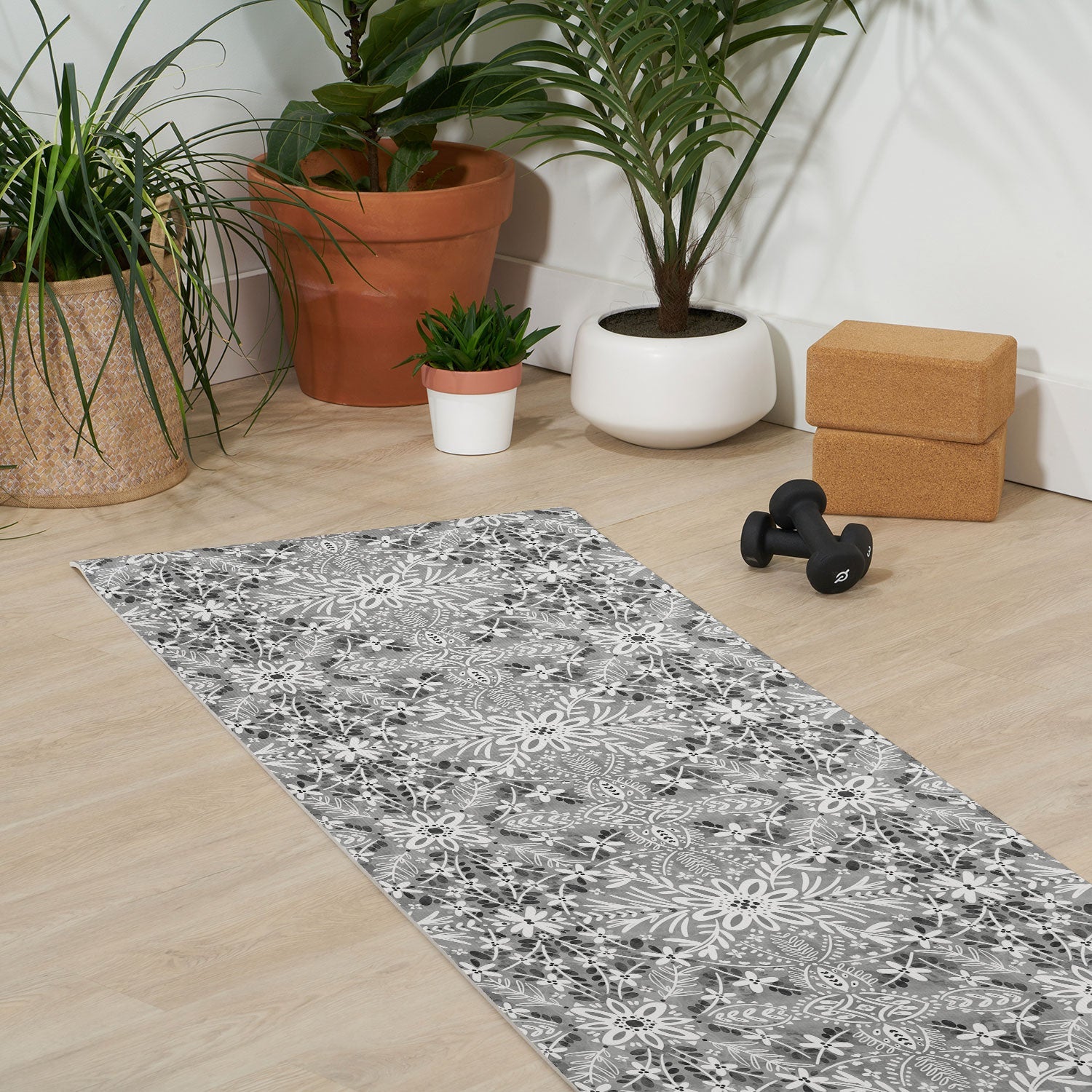 Marta Barragan Camarasa Intricate Floral Symmetry Yoga Mat